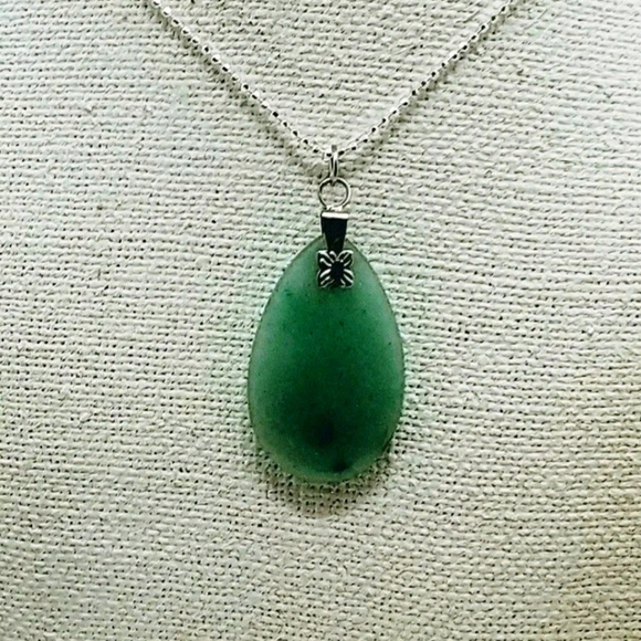 Necklace w/ Moss Agate Stone - Picture 1 of 4